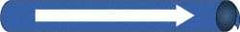 NMC - Pipe Marker with No Legend and Arrow Graphic - 8 to 10" Pipe Outside Diam, White on Blue - Eagle Tool & Supply