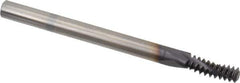 Allied Machine and Engineering - 1/4-20 UNC, 0.18" Cutting Diam, 3 Flute, Solid Carbide Helical Flute Thread Mill - Internal Thread, 1/2" LOC, 2-1/2" OAL, 3/16" Shank Diam - Eagle Tool & Supply