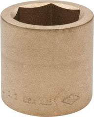 Ampco - 1-1/2", 3/4" Drive, Standard Hand Socket - 6 Points, 2-1/16" OAL, Aluminum Bronze - Eagle Tool & Supply