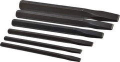 Mayhew - 6 Piece Cold Chisel Set - 5, 4-1/2, 5, 5-3/4, 6 & 7" OAL, Sizes Included 1/4 to 3/4" - Eagle Tool & Supply