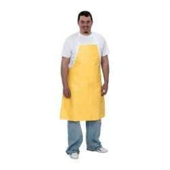 Dupont - 28" Wide x 36" Long x 10 mil Thick Bib Apron - Tyvek QC, Yellow, Resists Liquid Splashes - Eagle Tool & Supply