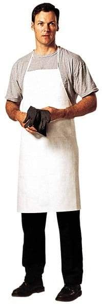 Dupont - 27" Wide x 36" Long x 12 mil Thick Chemical Resistant Bib Apron - Tychem SL, White, Resists Chemicals - Eagle Tool & Supply
