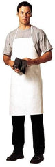 Dupont - 27" Wide x 36" Long x 12 mil Thick Chemical Resistant Bib Apron - Tychem SL, White, Resists Chemicals - Eagle Tool & Supply