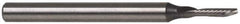 Accupro - 1/4" Cutting Diam x 1-1/4" Length of Cut, 1 Flute, Downcut Spiral Router Bit - Uncoated, Right Hand Cut, Solid Carbide, 3" OAL x 1/4" Shank Diam, Single Edge, 21° Helix Angle - Eagle Tool & Supply