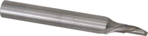 Onsrud - 1/8" Cutting Diam x 1/4" Length of Cut, 1 Flute, Downcut Spiral Router Bit - Uncoated, Right Hand Cut, Solid Carbide, 2" OAL x 1/4" Shank Diam, Single Edge, 22° Helix Angle - Eagle Tool & Supply