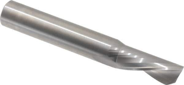 Onsrud - 1/2" Cutting Diam x 1-1/8" Length of Cut, 1 Flute, Downcut Spiral Router Bit - Uncoated, Right Hand Cut, Solid Carbide, 3-1/2" OAL x 1/2" Shank Diam, Single Edge, 22° Helix Angle - Eagle Tool & Supply