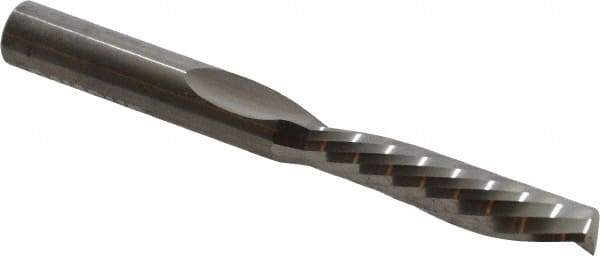 Onsrud - 3/8" Cutting Diam x 1-5/8" Length of Cut, 1 Flute, Downcut Spiral Router Bit - Uncoated, Right Hand Cut, Solid Carbide, 3-1/2" OAL x 3/8" Shank Diam, Single Edge - Eagle Tool & Supply