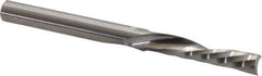 Onsrud - 1/4" Cutting Diam x 1-1/4" Length of Cut, 1 Flute, Downcut Spiral Router Bit - Uncoated, Right Hand Cut, Solid Carbide, 3" OAL x 1/4" Shank Diam, Single Edge, 21° Helix Angle - Eagle Tool & Supply