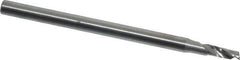 Onsrud - 3/32" Cutting Diam x 1/4" Length of Cut, 1 Flute, Upcut Spiral Router Bit - Uncoated, Right Hand Cut, Solid Carbide, 2" OAL x 1/8" Shank Diam, Single Edge, 22° Helix Angle - Eagle Tool & Supply