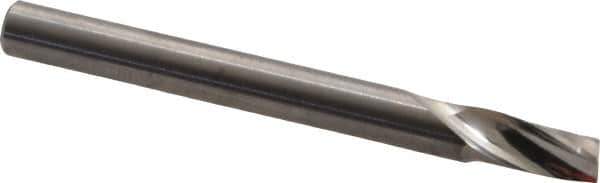 Onsrud - 3/16" Cutting Diam x 3/8" Length of Cut, 1 Flute, Upcut Spiral Router Bit - Uncoated, Right Hand Cut, Solid Carbide, 2" OAL x 3/16" Shank Diam, Single Edge, 21° Helix Angle - Eagle Tool & Supply