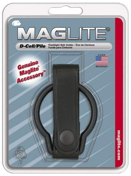 Mag-Lite - Leather Belt Holster - Black, Compatible with Maglite D Batteries - Eagle Tool & Supply
