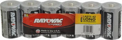Rayovac - Size D, Alkaline, 6 Pack, Standard Battery - 1.5 Volts, Button Tab Terminal - Eagle Tool & Supply