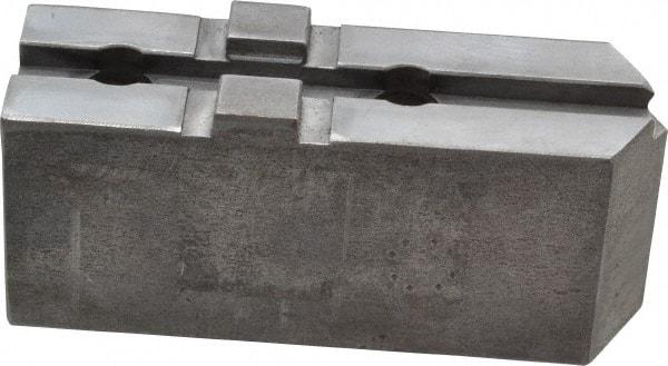 H & R Manufacturing - Tongue & Groove Attachment, Square Soft Lathe Chuck Jaw - Steel, 1-3/4" Btw Mount Hole Ctrs, 3-15/16" Long x 1-1/4" Wide x 1-5/8" High, 5/16" Groove - Eagle Tool & Supply