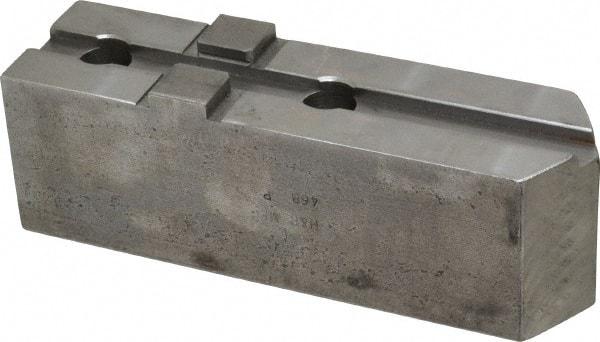 H & R Manufacturing - Tongue & Groove Attachment, Square Soft Lathe Chuck Jaw - Steel, 3" Btw Mount Hole Ctrs, 7-1/4" Long x 2" Wide x 2-5/16" High, 1/2" Groove - Eagle Tool & Supply