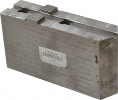 H & R Manufacturing - Tongue & Groove Attachment, Square Soft Lathe Chuck Jaw - Steel, 3" Btw Mount Hole Ctrs, 7-1/4" Long x 2" Wide x 3-13/16" High, 1/2" Groove - Eagle Tool & Supply