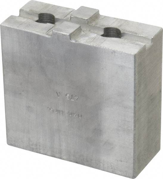 H & R Manufacturing - Tongue & Groove Attachment, Square Soft Lathe Chuck Jaw - Aluminum, 1-3/4" Btw Mount Hole Ctrs, 3-1/2" Long x 1-1/2" Wide x 3-3/8" High, 5/16" Groove - Eagle Tool & Supply