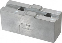 H & R Manufacturing - Tongue & Groove Attachment, Square Soft Lathe Chuck Jaw - Aluminum, 2.12" Btw Mount Hole Ctrs, 4-1/4" Long x 1-1/2" Wide x 1-7/8" High, 1/2" Groove - Eagle Tool & Supply