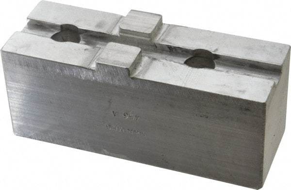 H & R Manufacturing - Tongue & Groove Attachment, Square Soft Lathe Chuck Jaw - Aluminum, 3" Btw Mount Hole Ctrs, 5-5/8" Long x 2" Wide x 2-5/16" High, 1/2" Groove - Eagle Tool & Supply