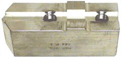 H & R Manufacturing - Tongue & Groove Attachment, Square Soft Lathe Chuck Jaw - Aluminum, 1-1/2" Btw Mount Hole Ctrs, 3-3/16" Long x 1-1/4" Wide x 1-5/8" High, 5/16" Groove - Eagle Tool & Supply