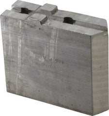 H & R Manufacturing - Tongue & Groove Attachment, Square Soft Lathe Chuck Jaw - Aluminum, 1-3/4" Btw Mount Hole Ctrs, 3-15/16" Long x 1-1/4" Wide x 3-3/8" High, 5/16" Groove - Eagle Tool & Supply