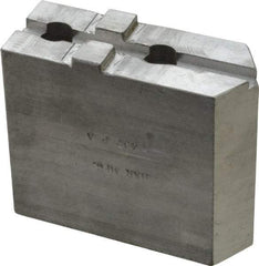 H & R Manufacturing - Tongue & Groove Attachment, Square Soft Lathe Chuck Jaw - Aluminum, 1-3/4" Btw Mount Hole Ctrs, 3-15/16" Long x 1-1/2" Wide x 3-3/8" High, 5/16" Groove - Eagle Tool & Supply