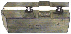 H & R Manufacturing - Tongue & Groove Attachment, Square Soft Lathe Chuck Jaw - Aluminum, 2-1/2" Btw Mount Hole Ctrs, 5-3/4" Long x 2" Wide x 2-3/8" High, 1/2" Groove - Eagle Tool & Supply