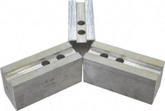 H & R Manufacturing - 1.5mm x 60° Serrated Attachment, Square Soft Lathe Chuck Jaw - 3 Jaws, Aluminum, 1.181" Btw Mount Hole Ctrs, 5-1/4" Long x 2" Wide x 2-1/2" High, 0.71" Groove, 14mm Fastener - Eagle Tool & Supply