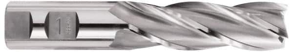 OSG - 1-3/4", 3" LOC, 1-1/4" Shank Diam, 5-1/2" OAL, 6 Flute, Cobalt Square End Mill - Single End, Uncoated, Spiral Flute, 30° Helix, Right Hand Cut, Right Hand Flute, Series 547 - Eagle Tool & Supply