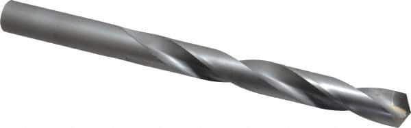 Made in USA - 17/32" 135° Carbide-Tipped Jobber Drill - Bright Finish, Right Hand Cut, Spiral Flute, Straight Shank, 6-5/8" OAL, Split Point - Eagle Tool & Supply