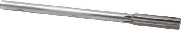 Made in USA - 0.536" Carbide-Tipped 6 Flute Chucking Reamer - Straight Flute, 7/16" Straight Shank, 2" Flute Length, 8" OAL - Eagle Tool & Supply