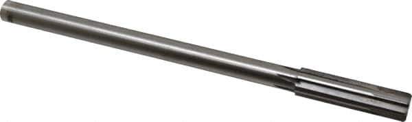 Made in USA - 0.539" Carbide-Tipped 6 Flute Chucking Reamer - Straight Flute, 7/16" Straight Shank, 2" Flute Length, 8" OAL - Eagle Tool & Supply