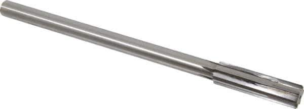 Made in USA - 0.57" Carbide-Tipped 6 Flute Chucking Reamer - Straight Flute, 7/16" Straight Shank, 2" Flute Length, 8" OAL - Eagle Tool & Supply