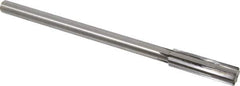 Made in USA - 0.57" Carbide-Tipped 6 Flute Chucking Reamer - Straight Flute, 7/16" Straight Shank, 2" Flute Length, 8" OAL - Eagle Tool & Supply
