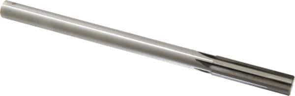 Made in USA - 0.619" Carbide-Tipped 6 Flute Chucking Reamer - Straight Flute, 9/16" Straight Shank, 2-1/4" Flute Length, 9" OAL - Eagle Tool & Supply