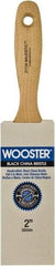 Wooster Brush - 2" Flat Hog Varnish Brush - 2-15/16" Bristle Length, 5-1/2" Maple Beavertail Handle - Eagle Tool & Supply