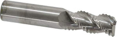 M.A. Ford - 3/4" Diam, Coarse Pitch, 1-1/2" LOC, 3 Flute Solid Carbide Roughing Square End Mill - Uncoated, 4" OAL, 3/4" Shank Diam, Single End, Centercutting, 45° Helix - Eagle Tool & Supply