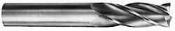 M.A. Ford - 9/16", 1-1/8" LOC, 9/16" Shank Diam, 3-1/2" OAL, 2 Flute, Solid Carbide Square End Mill - Single End, Uncoated, Spiral Flute, 30° Helix, Centercutting, Right Hand Cut, Right Hand Flute, Series 121 - Eagle Tool & Supply