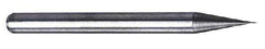 M.A. Ford - 1.3mm, 3.9mm LOC, 3mm Shank Diam, 1-1/2" OAL, 4 Flute, Solid Carbide Square End Mill - Single End, Uncoated, Spiral Flute, 30° Helix, Centercutting, Right Hand Cut, Right Hand Flute, Series 111 - Eagle Tool & Supply