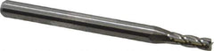 M.A. Ford - 0.09", 0.27" LOC, 1/8" Shank Diam, 1-1/2" OAL, 4 Flute, Solid Carbide Square End Mill - Single End, Uncoated, Spiral Flute, 30° Helix, Centercutting, Right Hand Cut, Right Hand Flute, Series 111 - Eagle Tool & Supply
