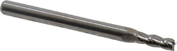 M.A. Ford - 0.1", 0.3" LOC, 1/8" Shank Diam, 1-1/2" OAL, 4 Flute, Solid Carbide Square End Mill - Single End, Uncoated, Spiral Flute, 30° Helix, Centercutting, Right Hand Cut, Right Hand Flute, Series 111 - Eagle Tool & Supply