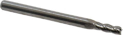 M.A. Ford - 0.1", 0.3" LOC, 1/8" Shank Diam, 1-1/2" OAL, 4 Flute, Solid Carbide Square End Mill - Single End, Uncoated, Spiral Flute, 30° Helix, Centercutting, Right Hand Cut, Right Hand Flute, Series 111 - Eagle Tool & Supply
