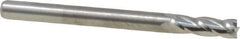 M.A. Ford - 1/8", 3/8" LOC, 1/8" Shank Diam, 1-1/2" OAL, 4 Flute, Solid Carbide Square End Mill - Single End, Uncoated, Spiral Flute, 30° Helix, Centercutting, Right Hand Cut, Right Hand Flute, Series 117 - Eagle Tool & Supply
