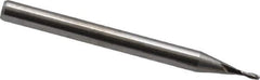 M.A. Ford - 0.035", 0.105" LOC, 1/8" Shank Diam, 1-1/2" OAL, 2 Flute, Solid Carbide Square End Mill - Single End, Uncoated, Spiral Flute, 30° Helix, Centercutting, Right Hand Cut, Right Hand Flute, Series 121 - Eagle Tool & Supply