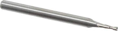 M.A. Ford - 0.05", 0.15" LOC, 1/8" Shank Diam, 1-1/2" OAL, 2 Flute, Solid Carbide Square End Mill - Single End, Uncoated, Spiral Flute, 30° Helix, Centercutting, Right Hand Cut, Right Hand Flute, Series 121 - Eagle Tool & Supply