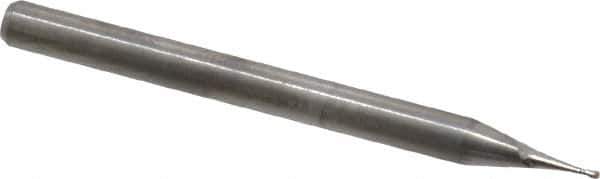 M.A. Ford - 0.5mm, 1.5mm LOC, 3mm Shank Diam, 1-1/2" OAL, 2 Flute, Solid Carbide Square End Mill - Single End, Uncoated, Spiral Flute, 30° Helix, Centercutting, Right Hand Cut, Right Hand Flute, Series 121 - Eagle Tool & Supply