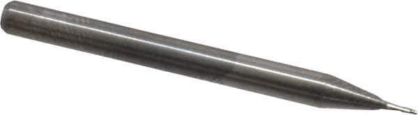 M.A. Ford - 0.022", 0.044" LOC, 1/8" Shank Diam, 1-1/2" OAL, 2 Flute, Solid Carbide Square End Mill - Single End, Uncoated, Spiral Flute, 30° Helix, Centercutting, Right Hand Cut, Right Hand Flute, Series 164 - Eagle Tool & Supply