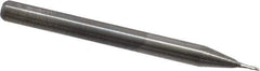 M.A. Ford - 0.022", 0.044" LOC, 1/8" Shank Diam, 1-1/2" OAL, 2 Flute, Solid Carbide Square End Mill - Single End, Uncoated, Spiral Flute, 30° Helix, Centercutting, Right Hand Cut, Right Hand Flute, Series 164 - Eagle Tool & Supply