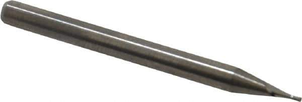 M.A. Ford - 0.026", 0.052" LOC, 1/8" Shank Diam, 1-1/2" OAL, 2 Flute, Solid Carbide Square End Mill - Single End, Uncoated, Spiral Flute, 30° Helix, Centercutting, Right Hand Cut, Right Hand Flute, Series 164 - Eagle Tool & Supply
