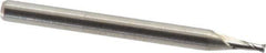 M.A. Ford - 0.055", 0.11" LOC, 1/8" Shank Diam, 1-1/2" OAL, 2 Flute, Solid Carbide Square End Mill - Single End, Uncoated, Spiral Flute, 30° Helix, Centercutting, Right Hand Cut, Right Hand Flute, Series 164 - Eagle Tool & Supply