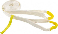 Erickson Manufacturing - 20' Long x 2" Wide, 18,000 Lb Basket Capacity, Polyester Blend Web Sling - White - Eagle Tool & Supply